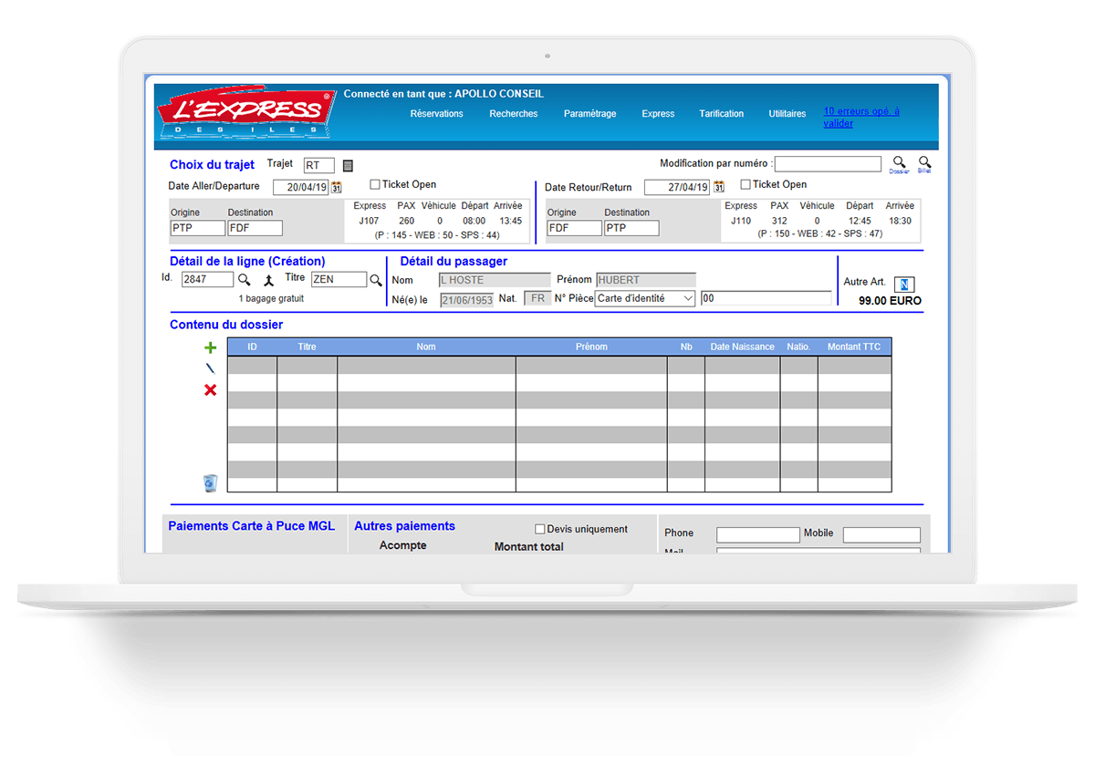 Go Express – Back office Go Express – Back office