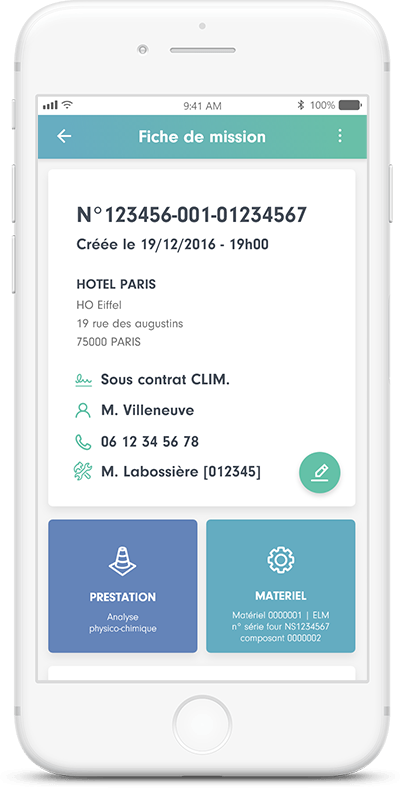 Une fiche de mission Une fiche de mission