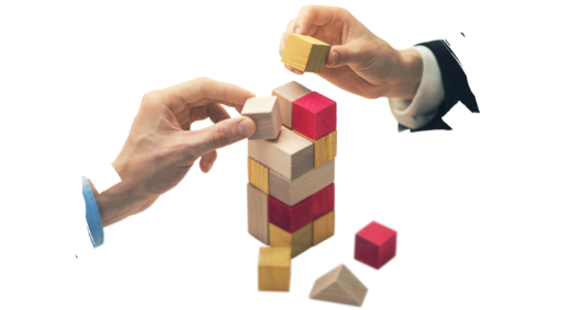 tour de cubes en construction