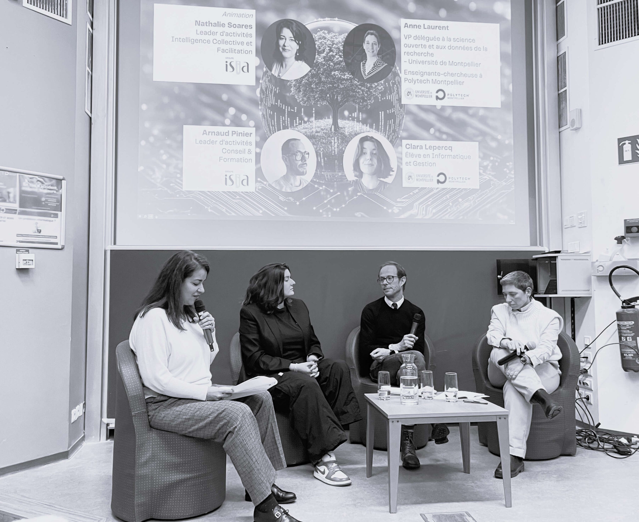 Table ronde « Responsabilité, Éthique et Impacts des Technologies Numériques », animée par Nathalie Soares. Avec les interventions d'Arnaud Pinier, d'Anne Laurent et Clara Leperq.